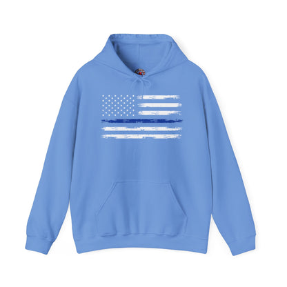 Thin Blue Line American Flag Hooded Sweatshirt The Devil's Pickle