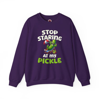 Stop Staring At My Pickle Crewneck Sweatshirt The Devil's Pickle