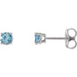 14K White 4 mm Natural Aquamarine Earrings Ethereal Legacy Boutiques