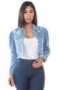 WOMEN FASHION DENIM CROP JACKET BY CLAUDE