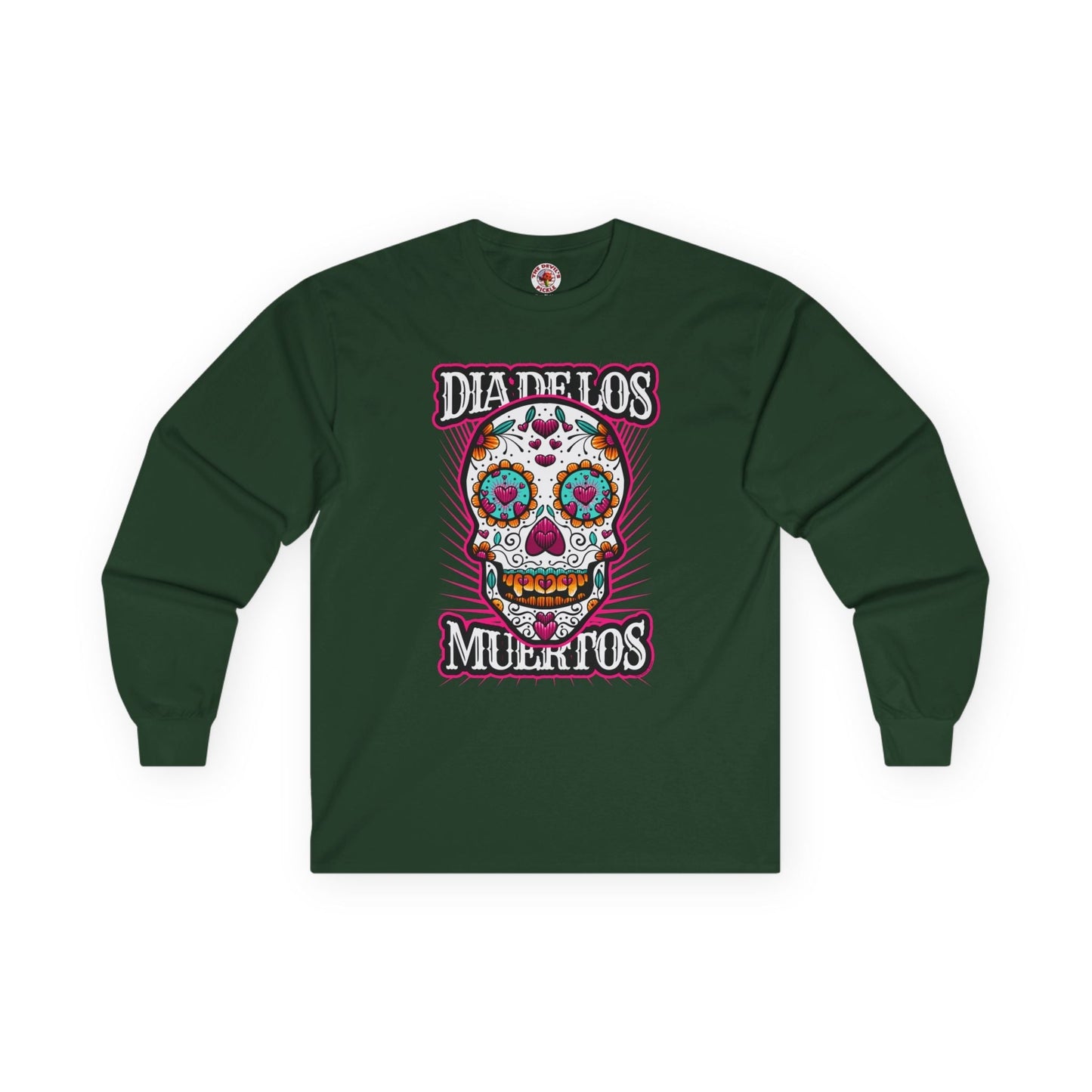 Dia De Los Muertos Skull Long Sleeve Tee The Devil's Pickle