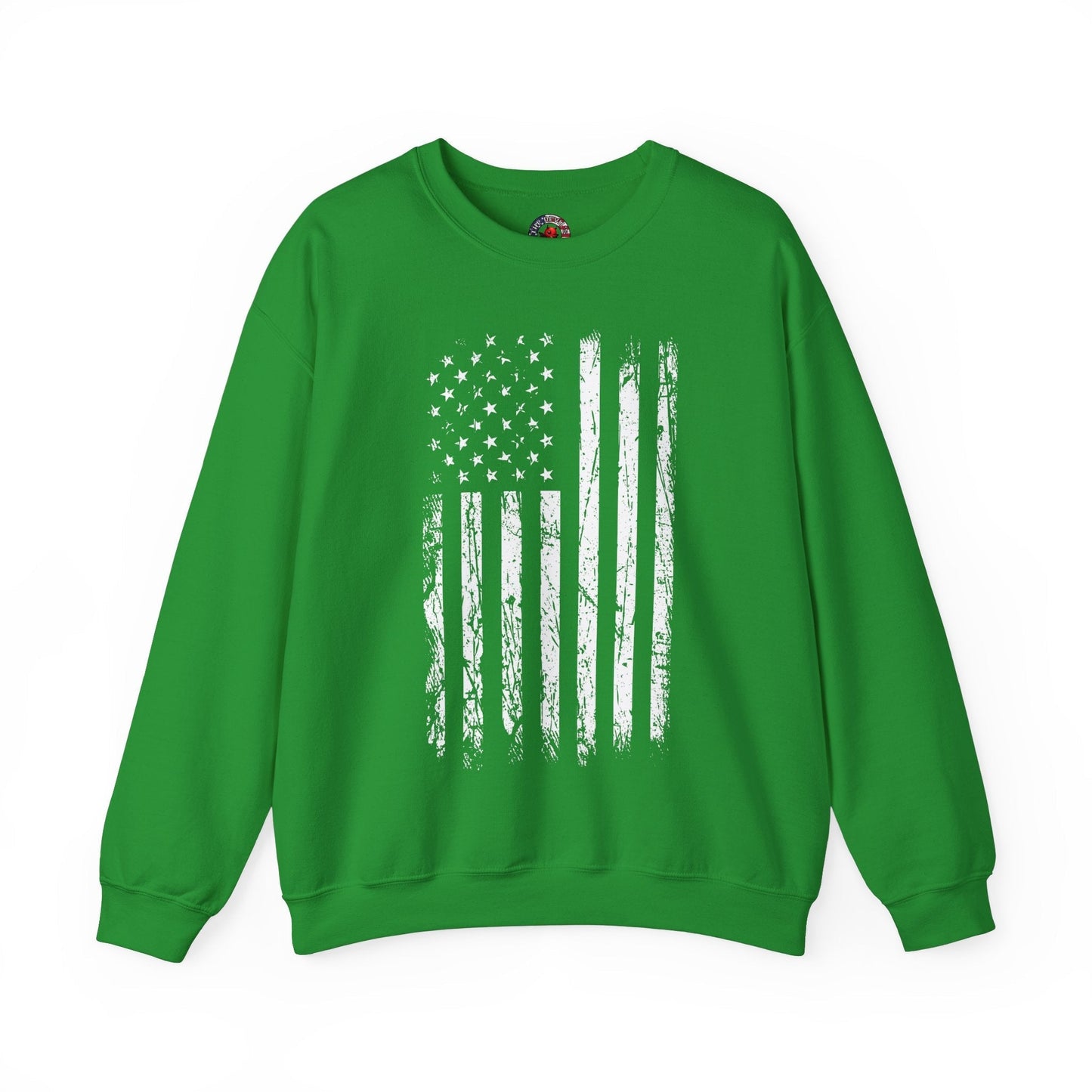 American Grunge Flag Crewneck Sweatshirt The Devil's Pickle