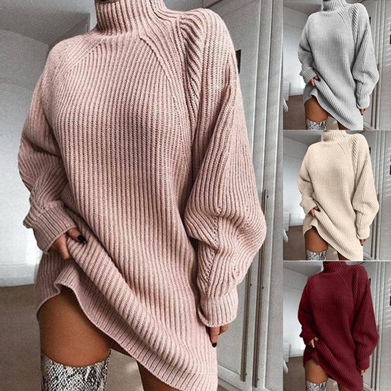Solid Turtleneck Long Sweater Winter Warm Women Sweater Dress See size chart under “more details” The Fashion Celestial
