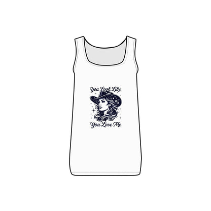 Cosmic Cowgirl Micro Ribbed Tank Top  - You Look Like You Love Me Country in My Heart