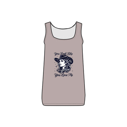 Cosmic Cowgirl Micro Ribbed Tank Top  - You Look Like You Love Me Country in My Heart