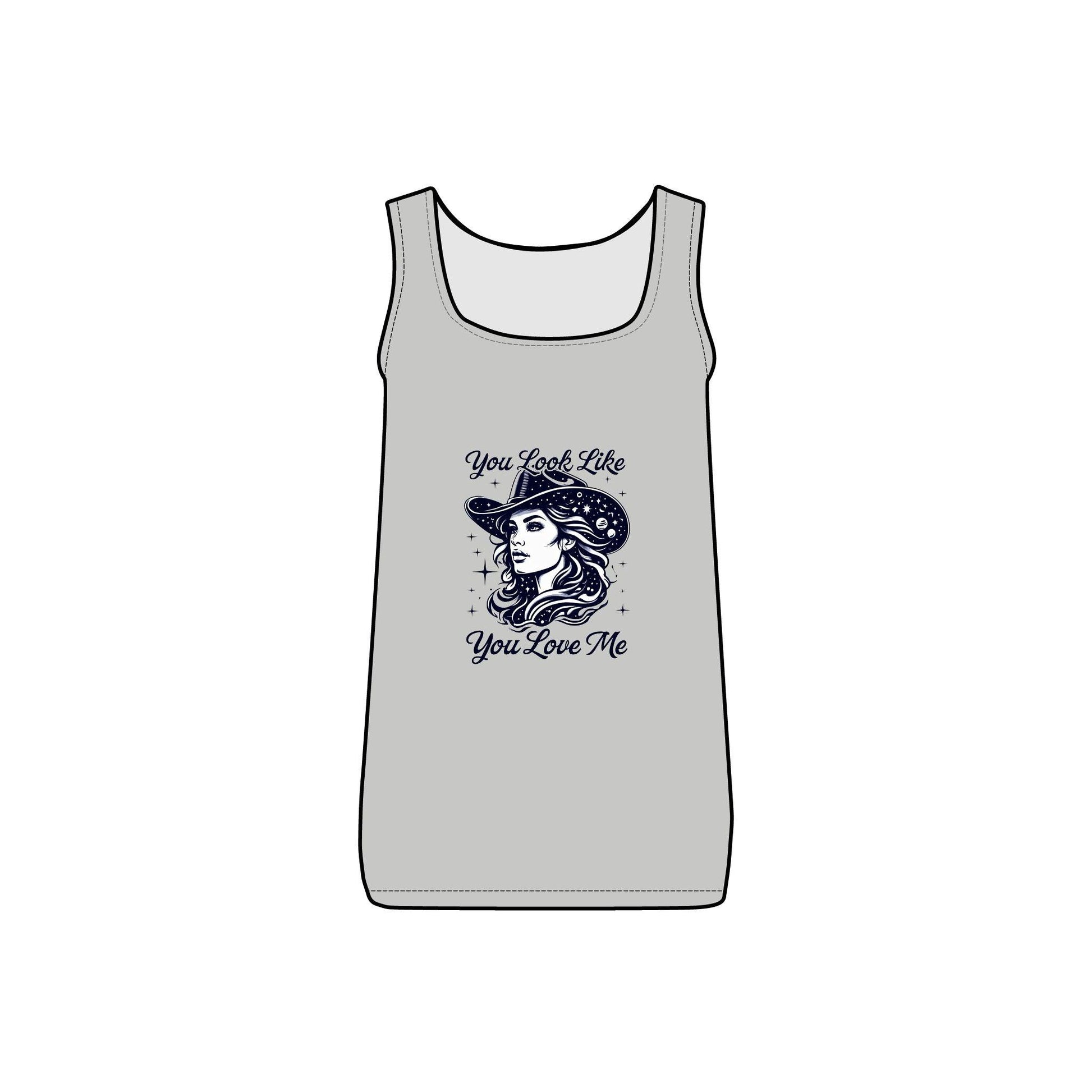 Cosmic Cowgirl Micro Ribbed Tank Top  - You Look Like You Love Me Country in My Heart