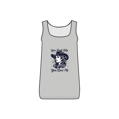 Cosmic Cowgirl Micro Ribbed Tank Top  - You Look Like You Love Me Country in My Heart