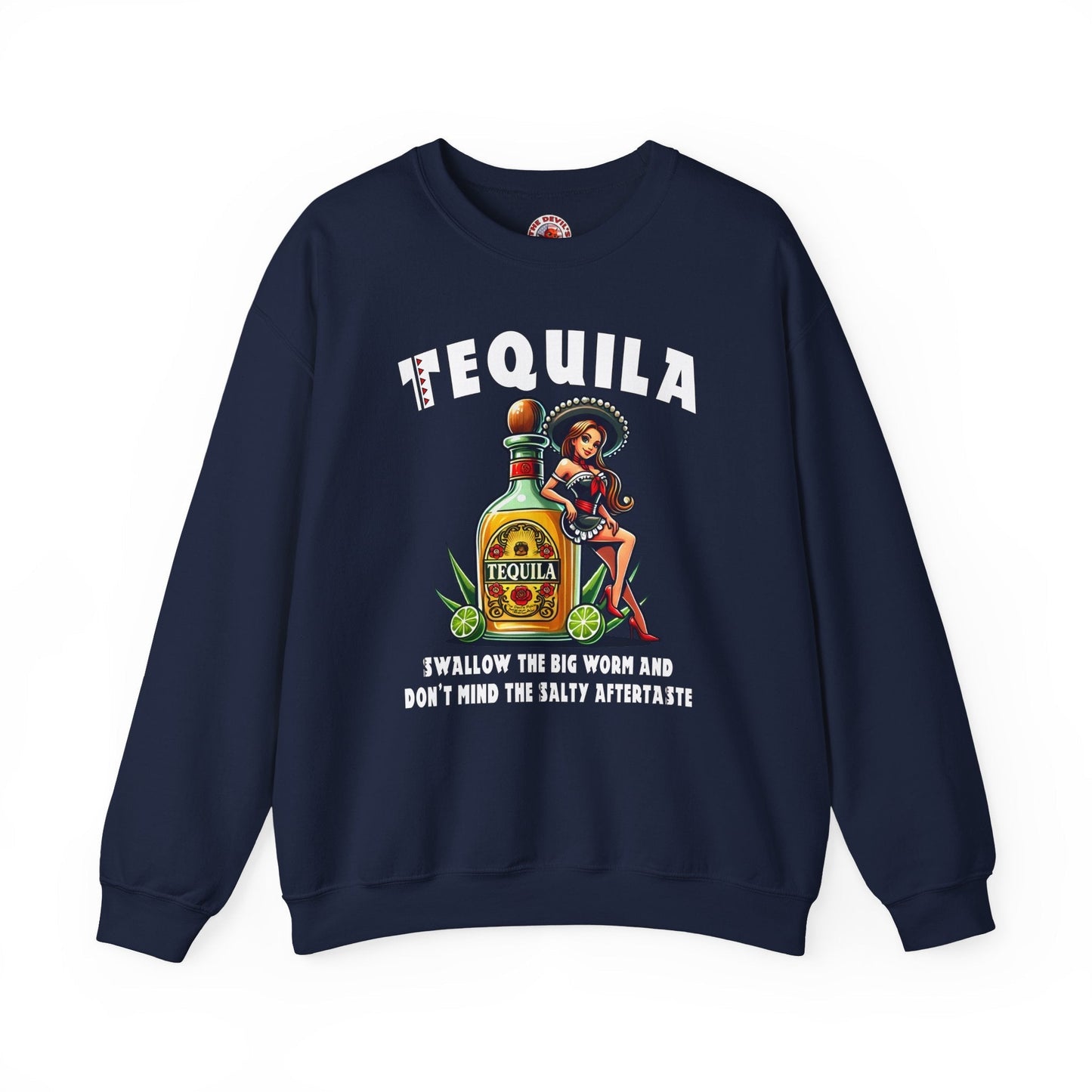Tequila Swallow The Big Worm Crewneck Sweatshirt The Devil's Pickle