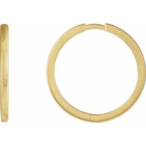 14K Yellow Hinged 20 mm Hoop Earrings Ethereal Legacy Boutiques