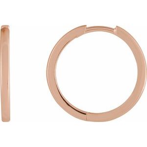 14K Rose Hinged 18 mm Hoop Earring Ethereal Legacy Boutiques