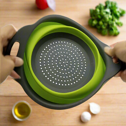 🥦 Foldable Silicone Colander – Space-Saving Strainer SmartPursue™