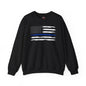 Thin Blue Line American Flag Crewneck Sweatshirt The Devil's Pickle