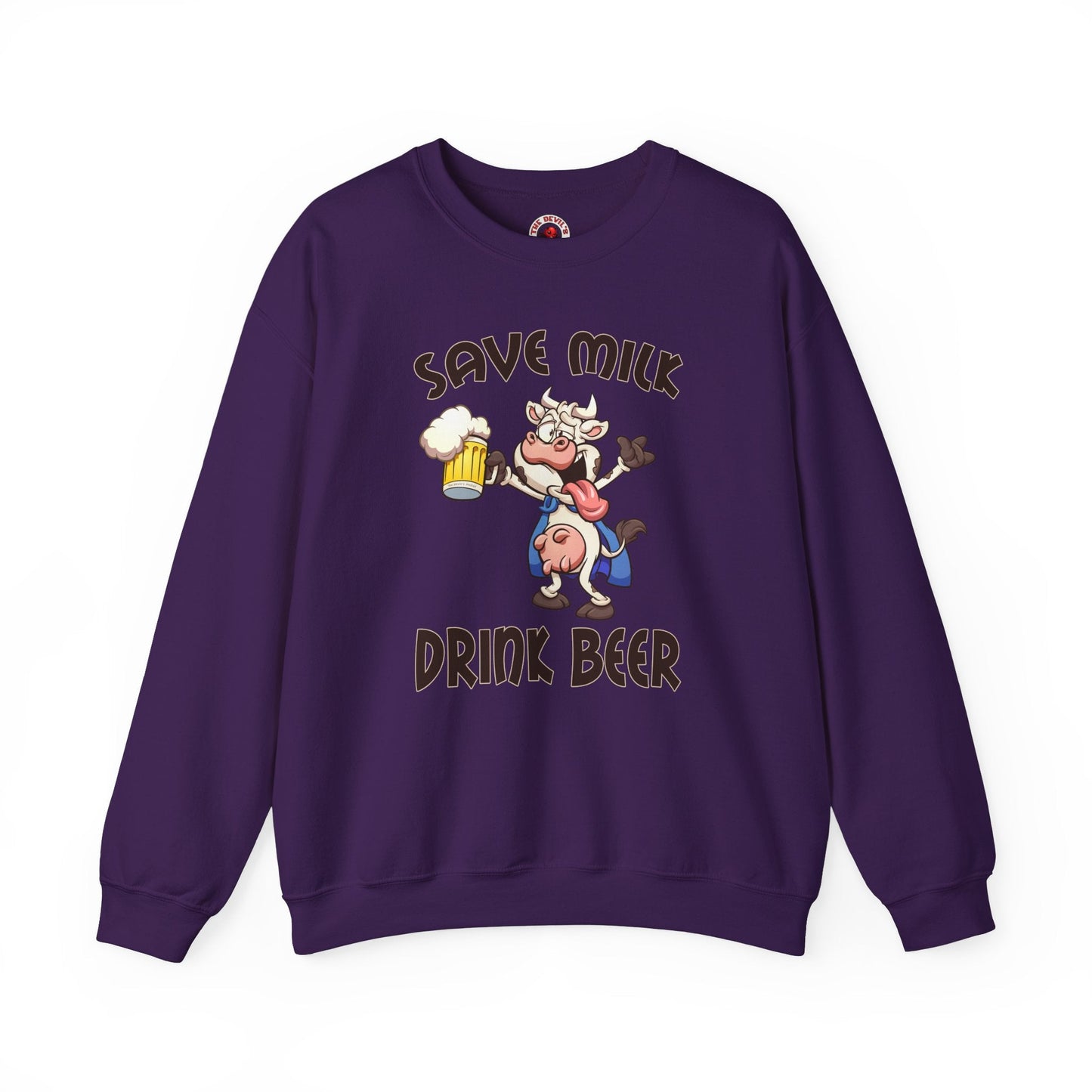 Save Milk Drink Beer Crewneck Sweatshirt The Devil's Pickle