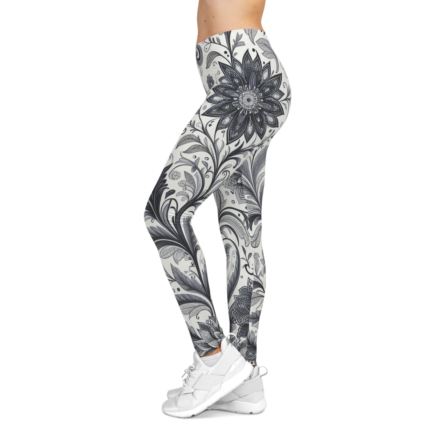 Floral Print Leggings for Women, Stretchy Athleisure Pants, Gym Wear, Casual Outfit, Everyday Style Grayceful LLC