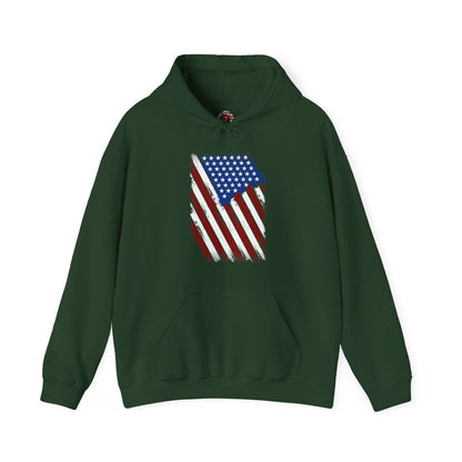 Distressed American Flag Hooded Sweatshirt The Devil's Pickle