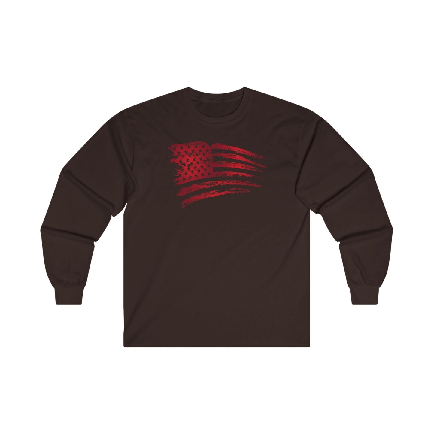 Red American Flag Long Sleeve Tee The Devil's Pickle