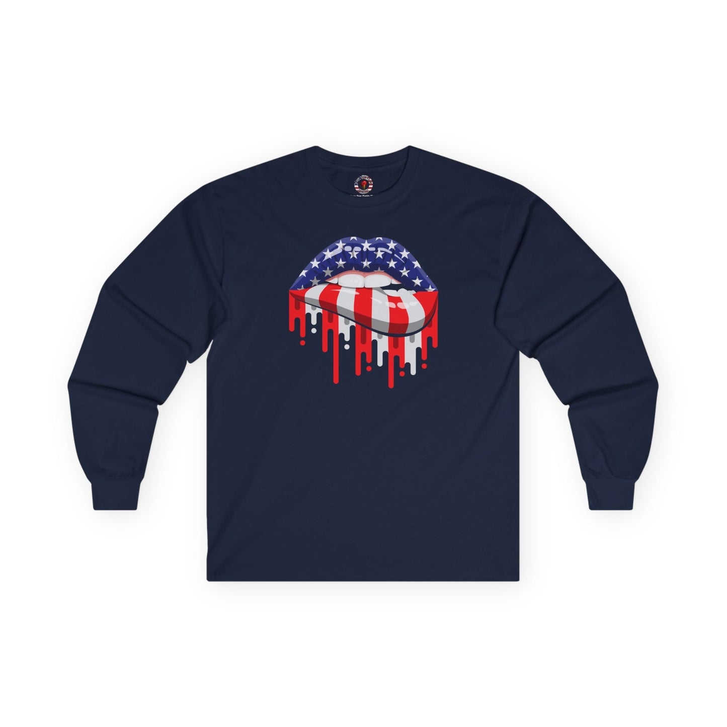 American Flag Lips Long Sleeve Tee The Devil's Pickle