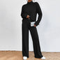 Leisure Turtleneck Knitting Long-sleeve Sweater Loose Trousers Two-piece Set Grayceful LLC