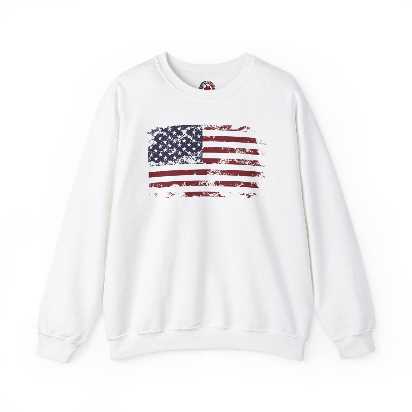 Vintage Style American Flag Crewneck Sweatshirt The Devil's Pickle