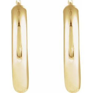 14K Yellow Round Tube 30 mm Hoop Earrings Ethereal Legacy Boutiques