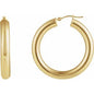 14K Yellow Round Tube 35 mm Hoop Earrings Ethereal Legacy Boutiques