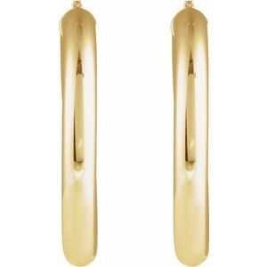 14K Yellow Round Tube 40 mm Hoop Earrings Ethereal Legacy Boutiques