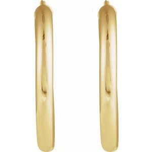 14K Yellow Round Tube 45 mm Hoop Earrings Ethereal Legacy Boutiques