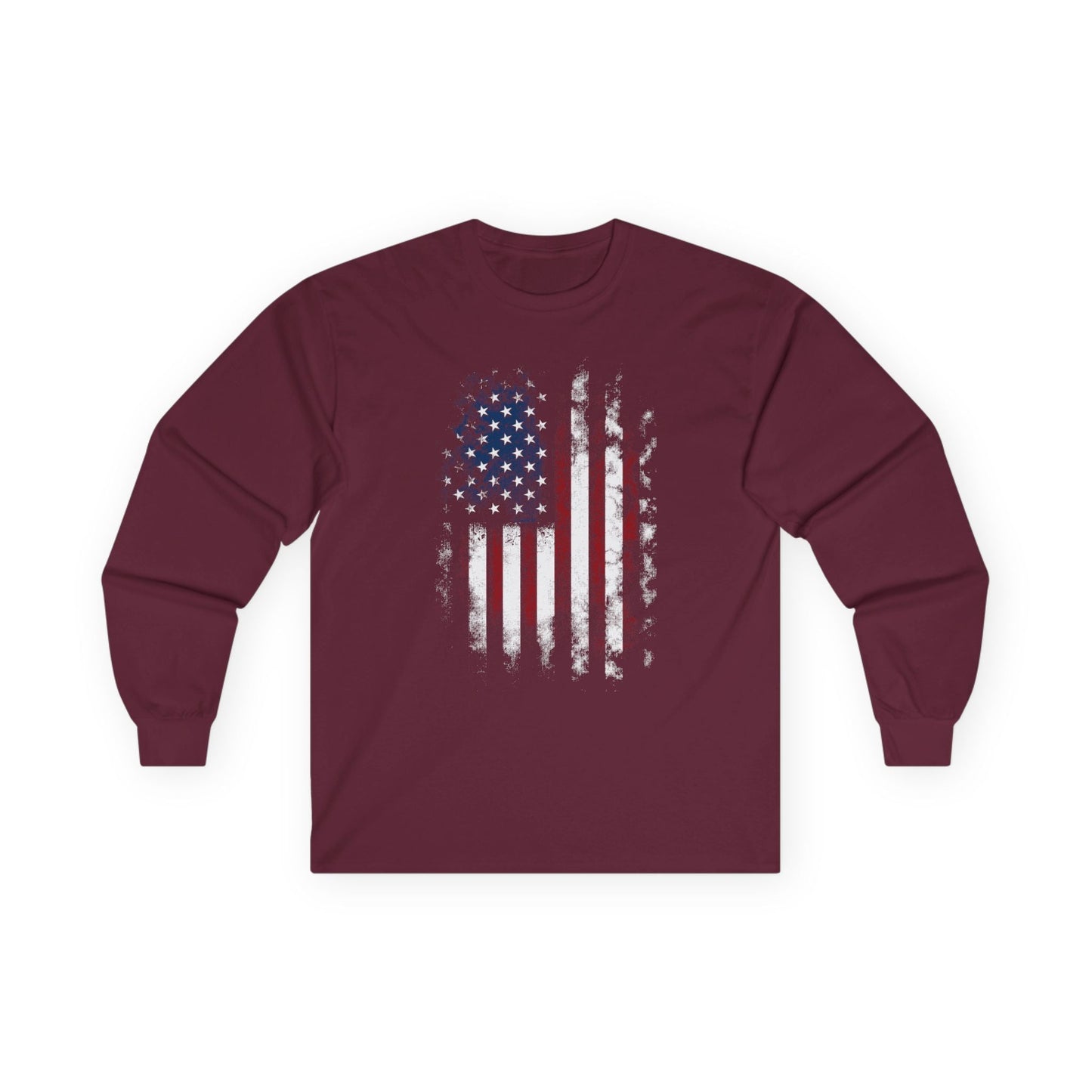 Distressed American Flag Long Sleeve Tee The Devil's Pickle
