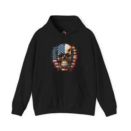 American Flag Skull Hooded Sweatshirt The Devil's Pickle
