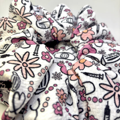 Floral Nurse Healthcare Bullet Scrunchie Enchanted Scrunch