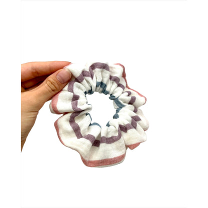 Mini Rainbow White Striped Scrunchie Enchanted Scrunch