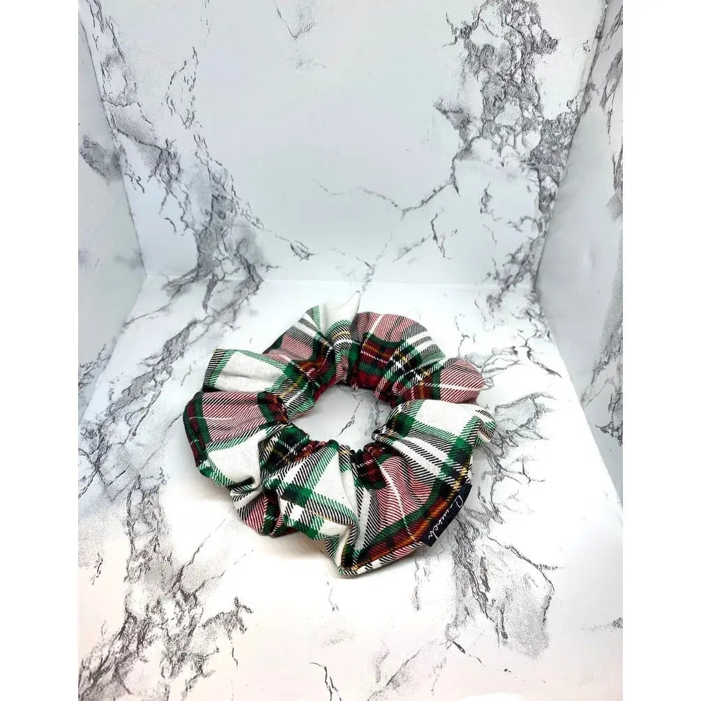 Mini Red, Green, and White Plaid Christmas Scrunchie Enchanted Scrunch