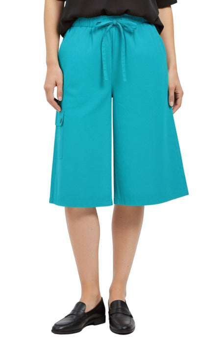 Women's 100% Calcutta Cotton Split Skirt Culottes with Cargo Pockets TURTLE BAY APPAREL