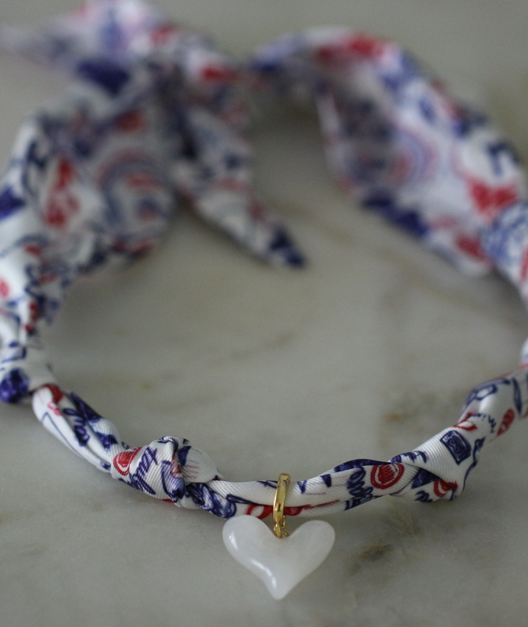 Oxford Tailgate Scarf Necklace - Heart Charm Deep South Originals