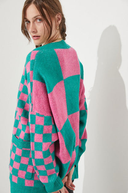 CHECKERED OVERSIZED SWEATER JJK5031P Shop Style & More | Fresh Looks, Everyday Deals & Free Shipping