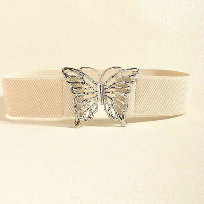 Butterfly Alloy Buckle Elastic Belt See size chart under “more details” The Fashion Celestial
