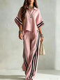 Women's Short-Sleeve Shirt & Loose Pants Two-Piece Set FitiqueFit