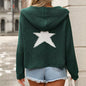 Fashion Pullover Hooded Sweater With Pockets Loose Star Long Sleeve Zippered Cropped Cardigan Outwear Tops For Womens Clothing See size chart under “more details” The Fashion Celestial