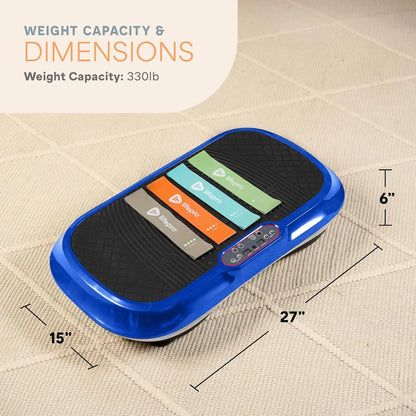 Waver Vibration Plate Exercise Machine for Lymphatic Drainage, Muscle Activation, Full-Body Workout Vibrating Platform with Loop Bands, Fitness Equipment for Strength Toning & Fat Loss