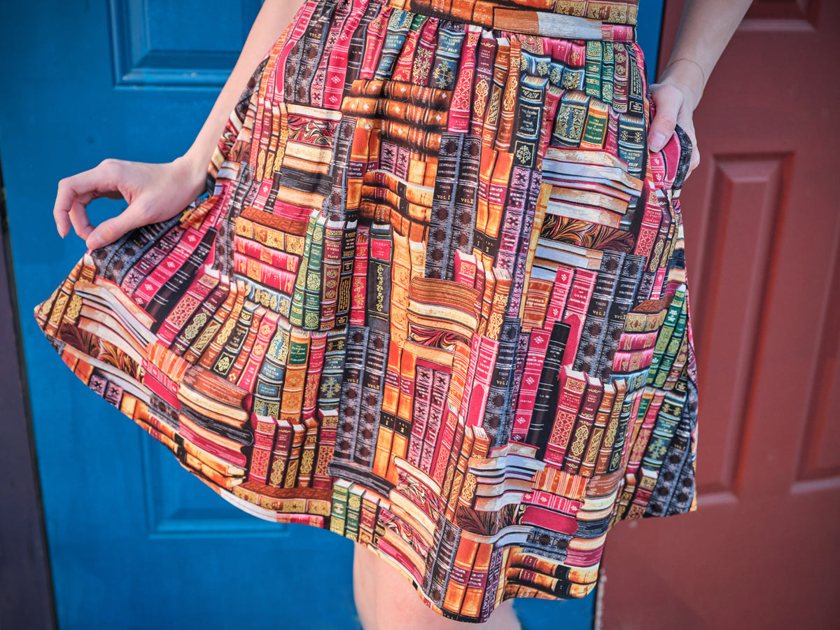 Don't Judge a Book by its Cover A-Line Skirt Retrolicious