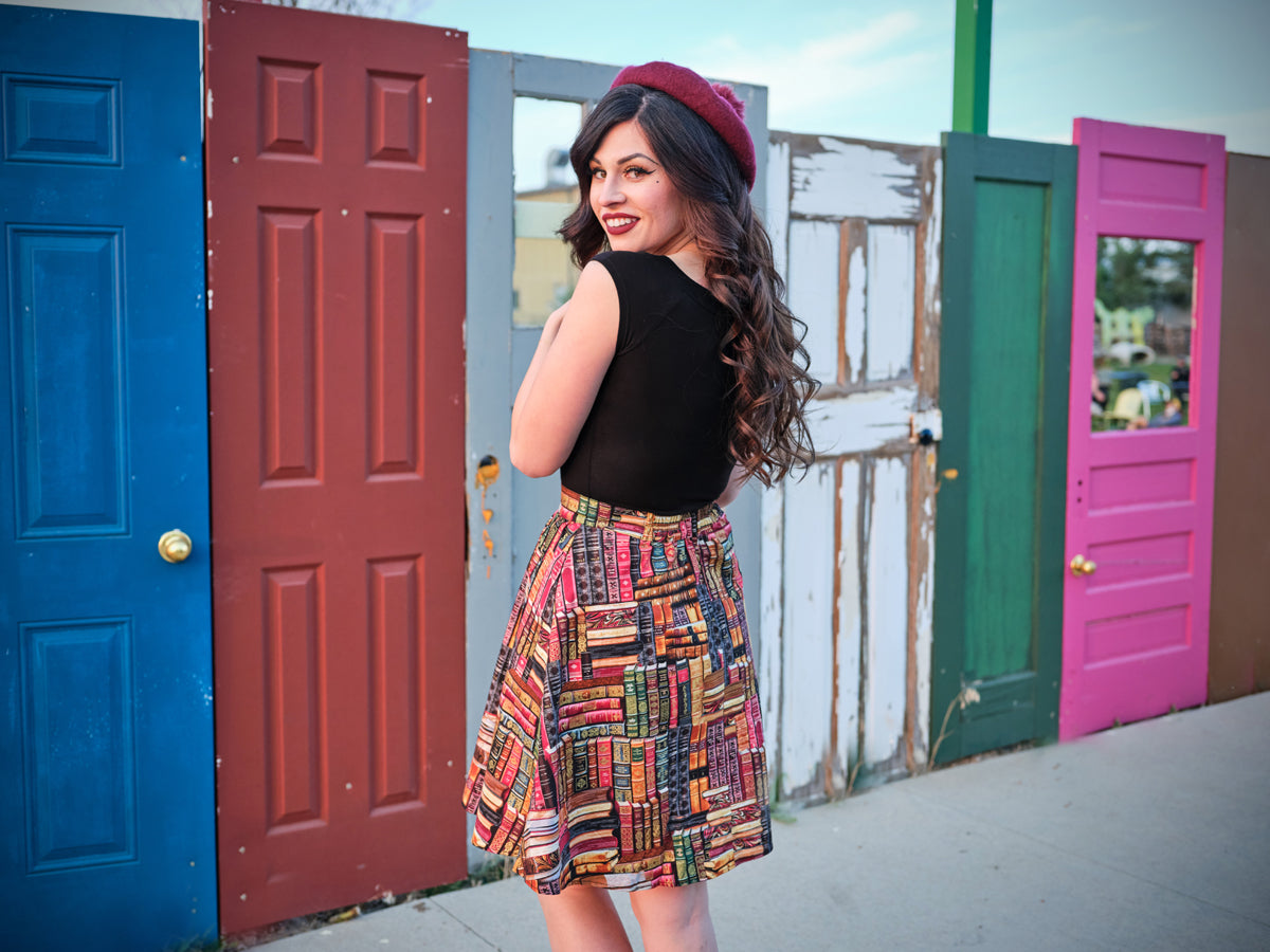 Retro Boat Neck Top in Black Retrolicious