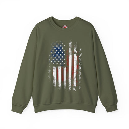 Distressed American Flag Crewneck Sweatshirt The Devil's Pickle