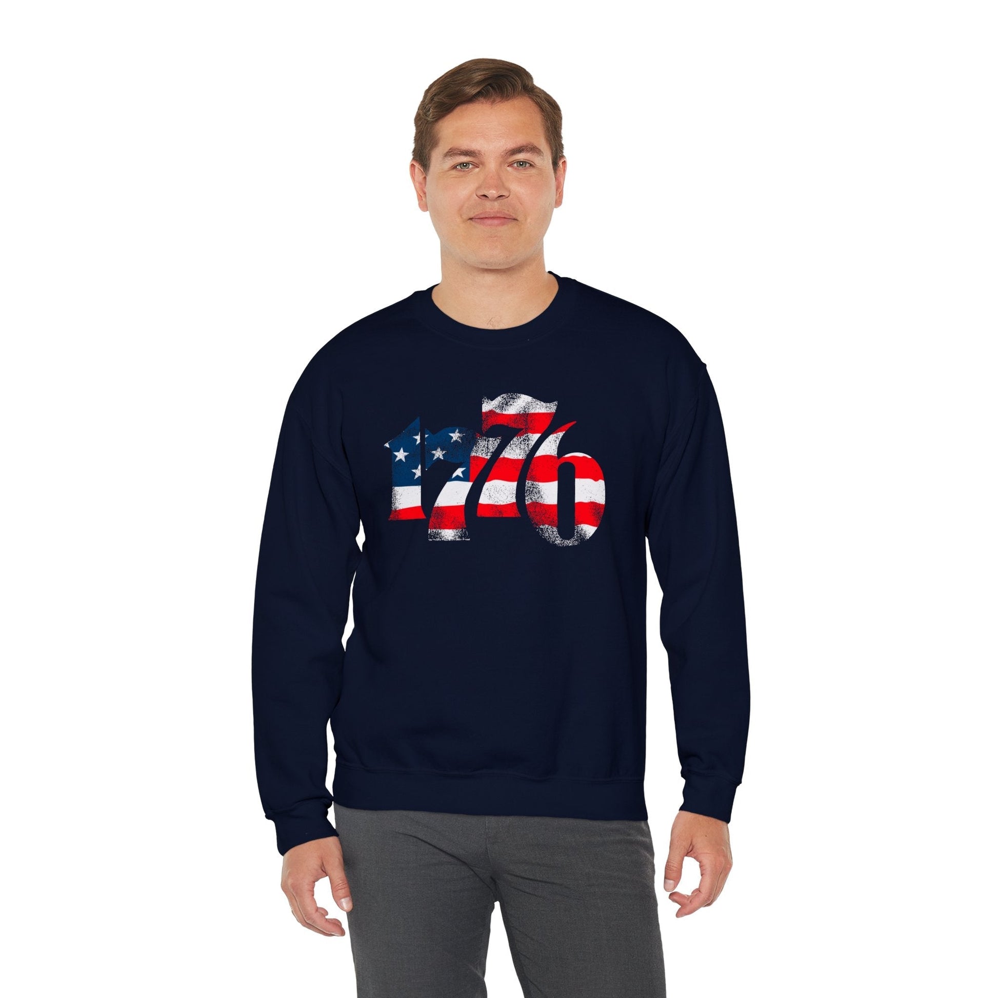 1776 American Flag Crewneck Sweatshirt The Devil's Pickle