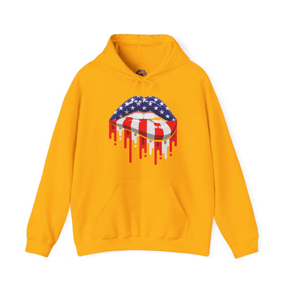 American Flag Lips Hooded Sweatshirt The Devil's Pickle