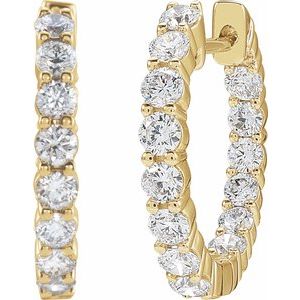 14K Yellow 2 CTW Lab-Grown Diamond Inside-Outside Hinged 20 mm Hoop Earrings Ethereal Legacy Boutiques