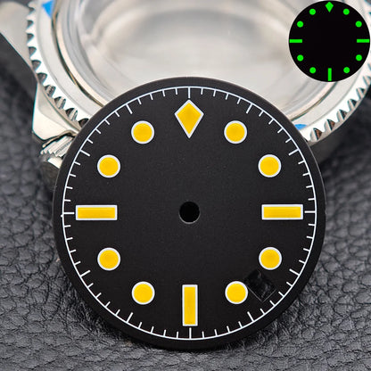 39.5MM Men'S Vintage Case Sapphire Glass FIT NH35 NH36 Movement for Retro Watch Case Watch Strap Watch Accessories