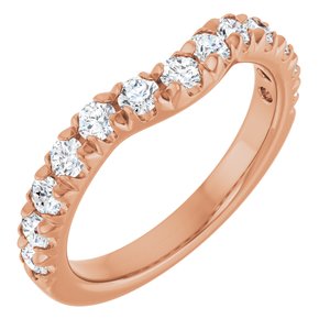14K Rose 3/4 CTW Natural Diamond Contour Band Ethereal Legacy Boutiques