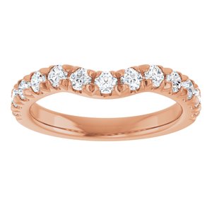 14K Rose 3/4 CTW Natural Diamond Contour Band Ethereal Legacy Boutiques