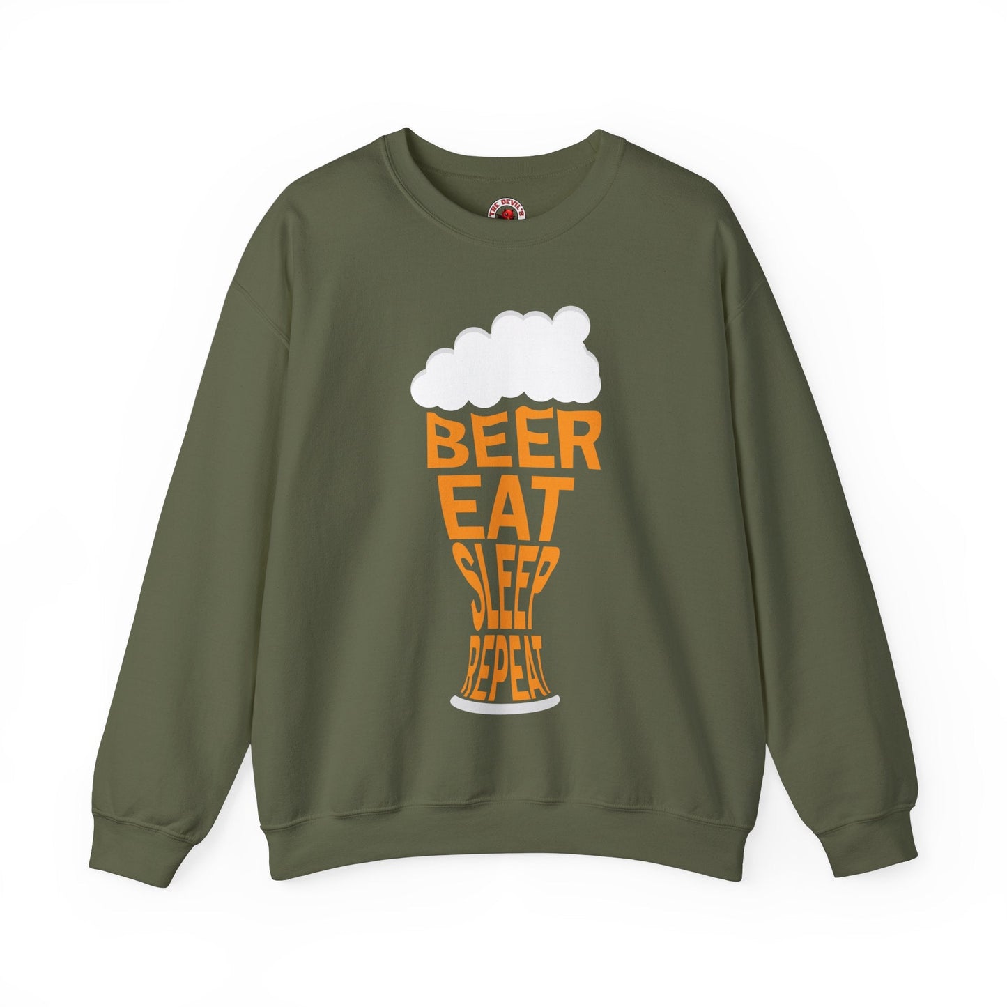Beer Eat Sleep Repeat Crewneck Sweatshirt The Devil's Pickle