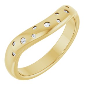 14K Yellow .08 CTW Lab-Grown Diamond Contour Band Ethereal Legacy Boutiques